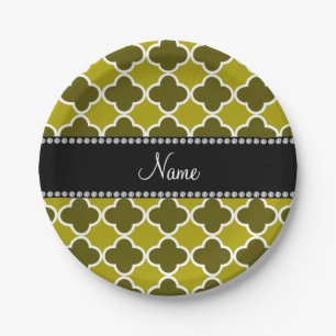 Personalisierter Name Senf Pappteller