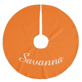 Personalisierter Name Sicherheit Orange Weihnachte Polyester Weihnachtsbaumdecke