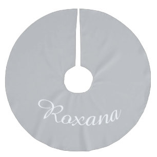 Personalisierter Name Silver Xmas Weihnachten Polyester Weihnachtsbaumdecke