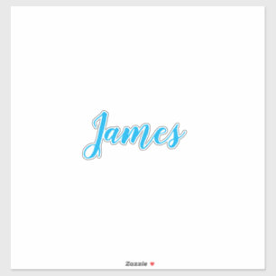 Personalisierter Name Simple Blue White Cool Trend Aufkleber