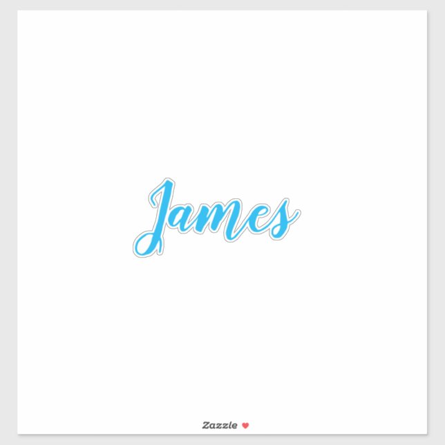 Personalisierter Name Simple Blue White Cool Trend Aufkleber (Blatt)