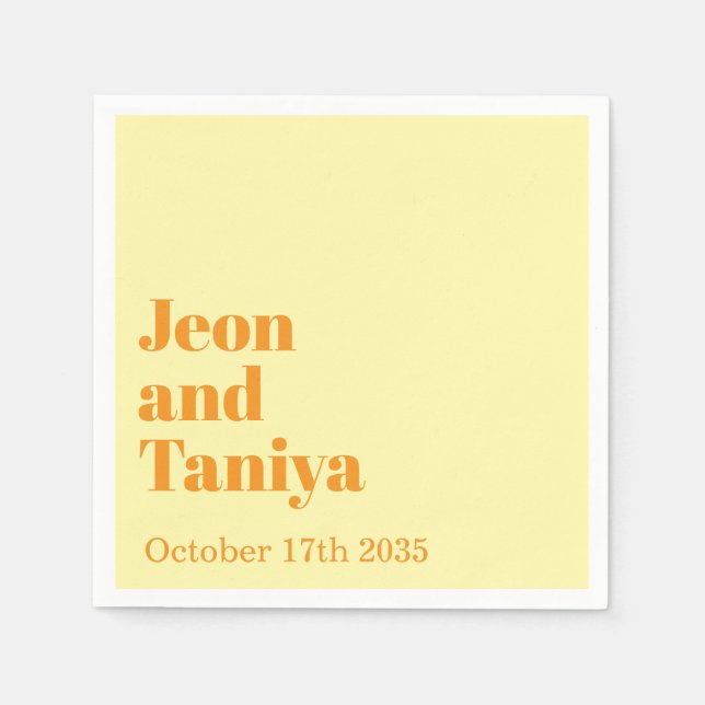 Personalisierter Name Simple Modern MInimal Weddin Serviette (Vorderseite)