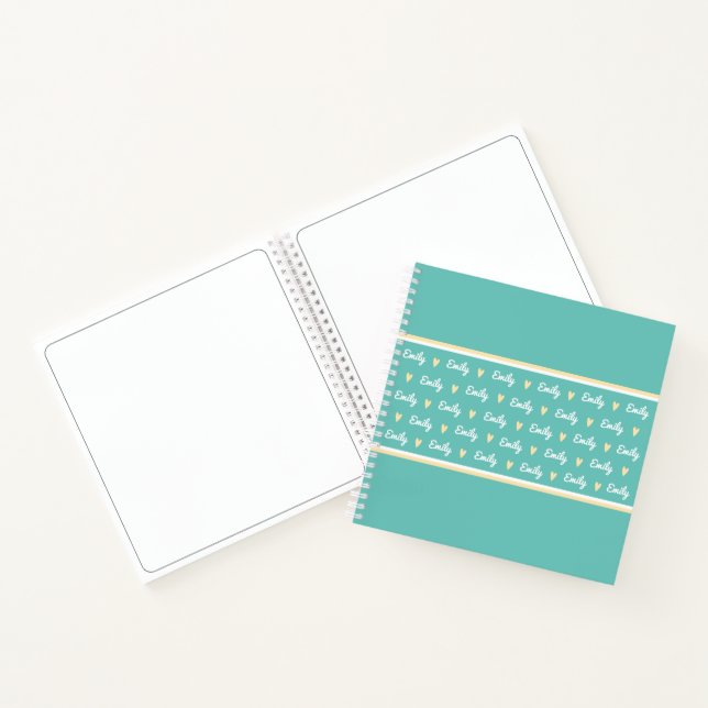 Personalisierter Name Sketchbook Aquamarines und g Notizbuch (Innenseite)