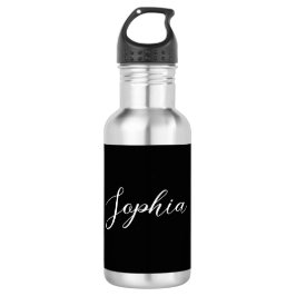 Personalisierter Name Skript Black Wedwater Edelstahlflasche