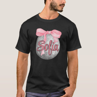 Personalisierter Name Sofia Coquette Bow Pink Disc T-Shirt