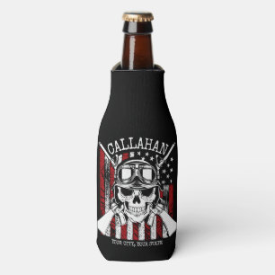 Personalisierter NAME Soldier Skull Duale Guns USA Flaschenkühler