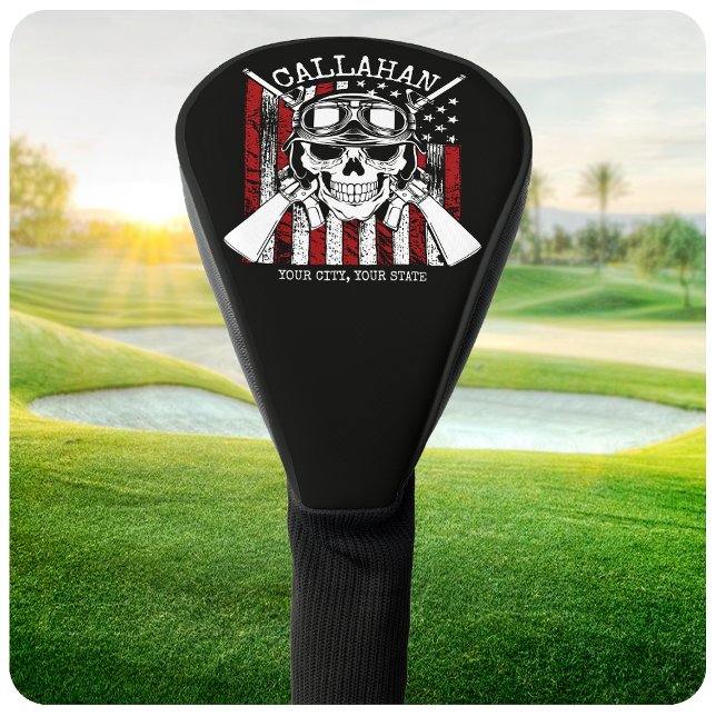 Personalisierter NAME Soldier Skull Duale Guns USA Golf Headcover (Von Creator hochgeladen)