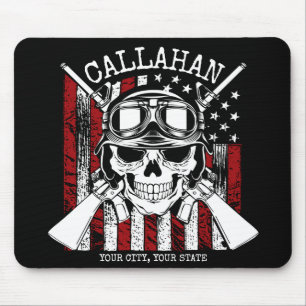 Personalisierter NAME Soldier Skull Duale Guns USA Mousepad