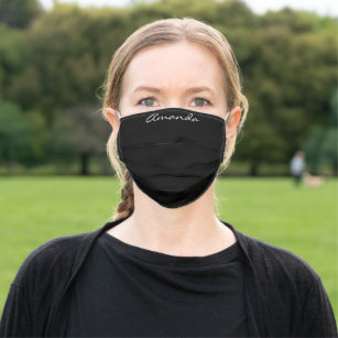 Personalisierter Name Solid Color Einfach Mund-Nasen-Maske Aus Stoff