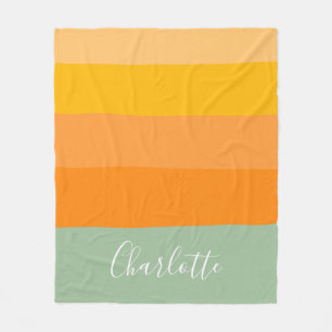 Personalisierter Name Sommer Warmer Pfirsich Gelbe Fleecedecke
