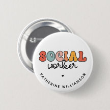 Personalisierter Name Sozialarbeiter Retro