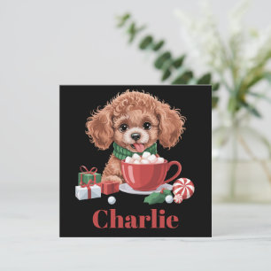 Personalisierter Name Spielzeug Poodle Dog Lover W Feiertagskarte