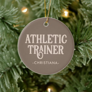 Personalisierter Name Sporttrainer Keramik Ornament