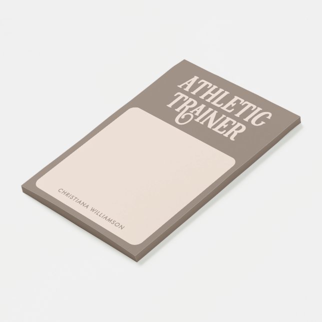 Personalisierter Name Sporttrainer Post-it Klebezettel (angewinkelt)