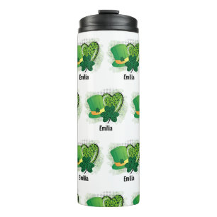 Personalisierter Name St. Patricks Day Shamrock Kl Thermosbecher