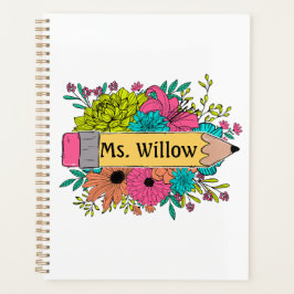 Personalisierter Name Stift Wilde Blume Planer