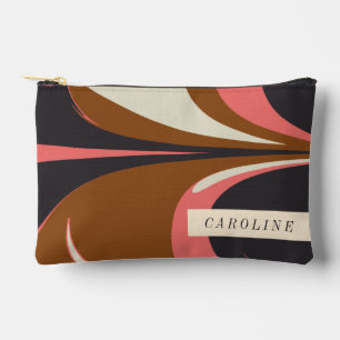 Personalisierter Name Stilvolle Retro Moderne Marm Zubehörtasche