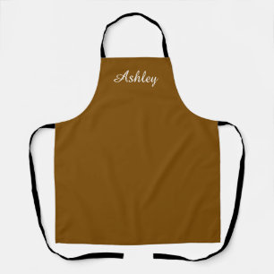 Personalisierter Name Stylisch Modern Elegant Brau Schürze