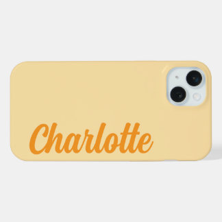 Personalisierter Name Stylisch Modern Minimal Beig iPhone 15 Plus Hülle