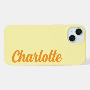 Personalisierter Name Stylisch Modern Minimal Crem iPhone 15 Plus Hülle
