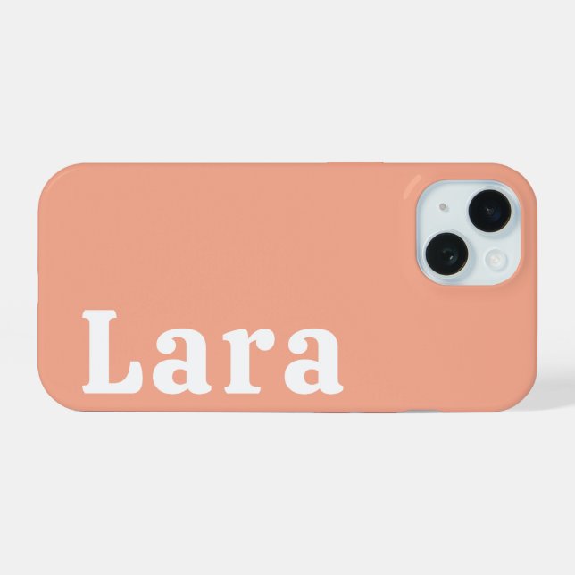 Personalisierter Name Stylisch Moderne Minimale Mo iPhone 15 Hülle (Rückseite (Horizontal))