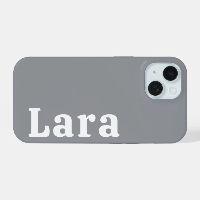 Personalisierter Name Stylisch Moderne Minimale Mo iPhone 15 Hülle (Rückseite (Horizontal))