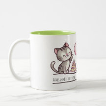 Personalisierter Name Süße Katzen Mädchen Geburtst