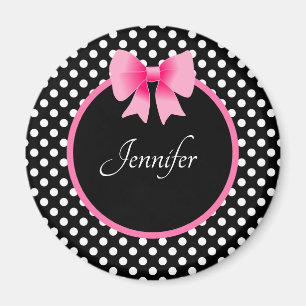 Personalisierter Name Süße rosa Schleife Magnet