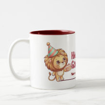 Personalisierter Name Süßer Löwe Jungen Geburtstag