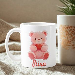 Personalisierter Name Süßer Teddybär Kaffeetasse