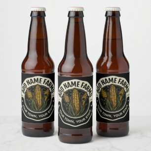 Personalisierter NAME Süßmais-Garten-Farm-Landwirt Bierflaschenetikett