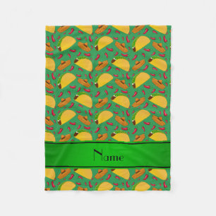 Personalisierter Name Tacos sombreros Chili Fleecedecke