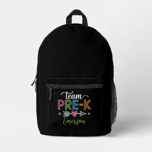 Personalisierter Name Team Pre-K Vorschullehrer  Bedruckter Rucksack