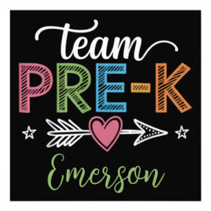 Personalisierter Name Team Pre-K Vorschullehrer  Fotodruck