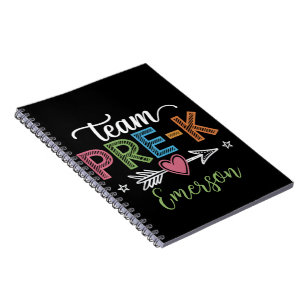 Personalisierter Name Team Pre-K Vorschullehrer Notizblock