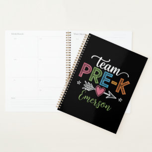 Personalisierter Name Team Pre-K Vorschullehrer  Planer