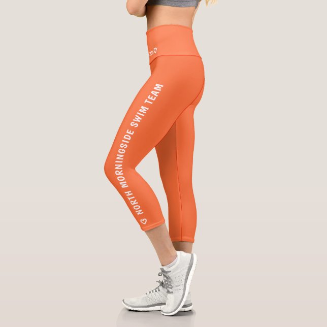 Personalisierter Name-Text-Logo Capri Leggings (Links)