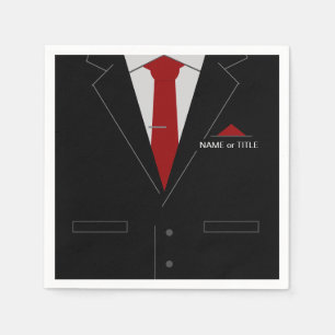 Personalisierter Name Text Napkins Business Anzug Serviette