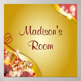Personalisierter Name Text Rosa goldfarbene Farbe Poster