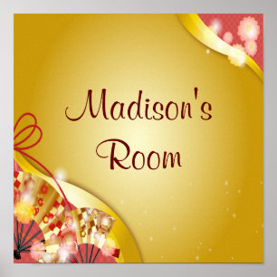 Personalisierter Name Text Rosa goldfarbene Farbe  Poster