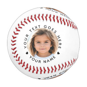 Personalisierter Name Text und Foto Baseball