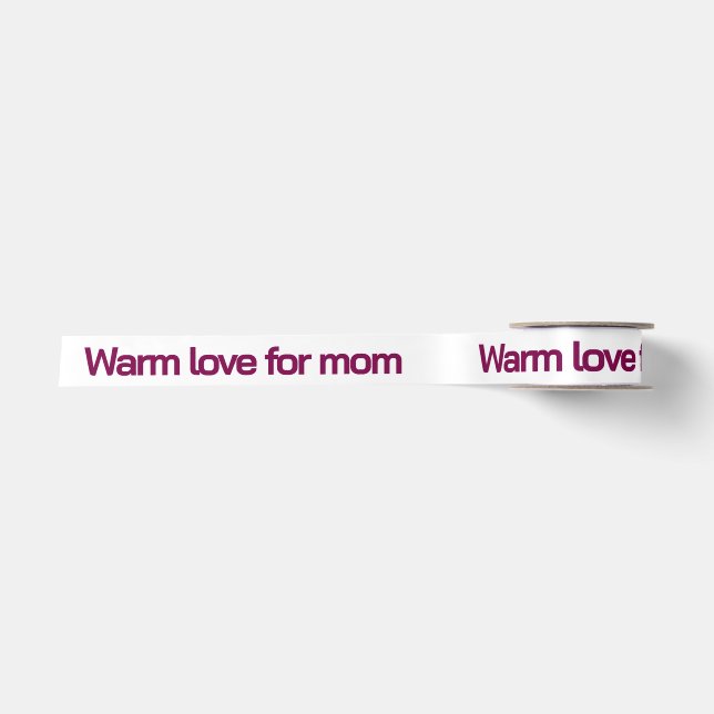 PERSONALISIERTER NAME & TEXT WARMHEITSLIEBE FÜR MA SATINBAND (Vorderseite)