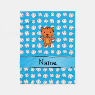 Personalisierter Name Tigerblau Fleecedecke