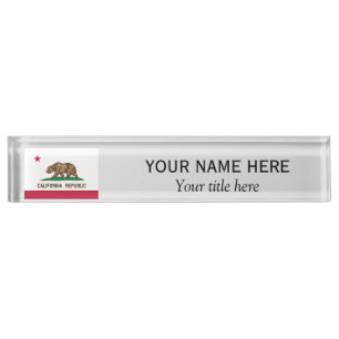 Personalisierter Name Titel California Republic Namensplakette