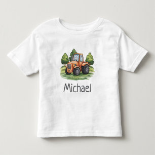 Personalisierter Name Traktor Farm Wasserfarbe    Kleinkind T-shirt