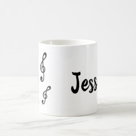 Personalisierter Name Treble Clefs Musikernotes Mu Kaffeetasse