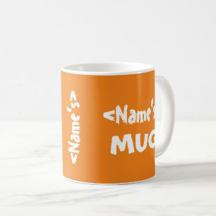 Personalisierter Name Trio Orange White Tasse