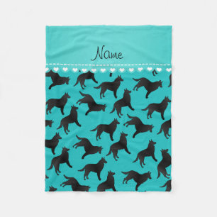 Personalisierter Name türkis belgianischer Schafhu Fleecedecke