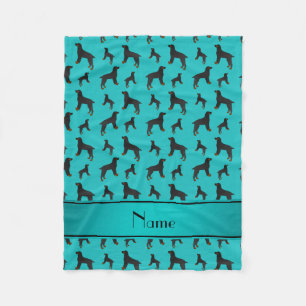 Personalisierter Name türkis field spaniel dogs Fleecedecke