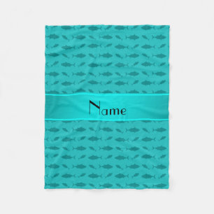Personalisierter Name Türkis Fleecedecke